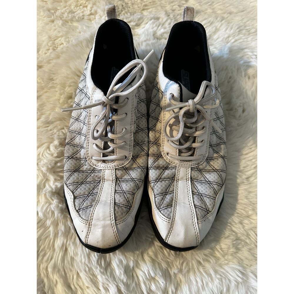 FootJoy SuperLites Women 8M White Grey Spikeless Golf Shoes Sneakers 98951